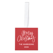 3写真パーソナライズされた家族クリスマス キューブオーナメント (正面)