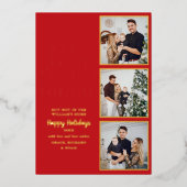 3写真ベビーその冷たい外クリスマス金ゴールド 箔シーズンカード (正面)