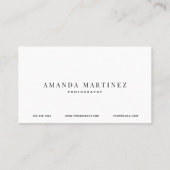 3写真ホワイトミニマリスト名刺 名刺 (裏面)