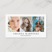 3写真ホワイトミニマリスト名刺