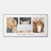 3写真ホームで猫は白 デスクマット (キーボード&マウス)