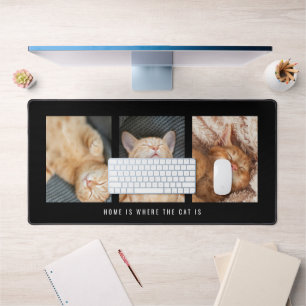 3写真ホームで猫は黒 デスクマット