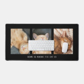 3写真ホームで猫は黒 デスクマット (キーボード&マウス)