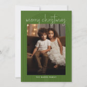 3写真メリークリスマス抽象芸術ライン手書き シーズンカード (正面)