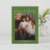 3写真メリークリスマス抽象芸術ライン手書き シーズンカード (スタンド正面)