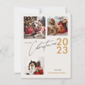 3写真メリーパーソナライズされたクリスマスグリーティング シーズンカード (正面)