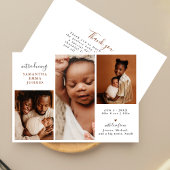 3写真モダンありがとう新生児誕生 案内状