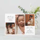 3写真モダンありがとう新生児誕生 案内状 (スタンド正面)