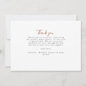 3写真モダンありがとう新生児誕生 案内状 (裏面)