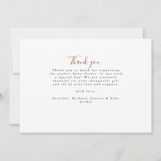 3写真モダンありがとう新生児誕生 案内状 (裏面)