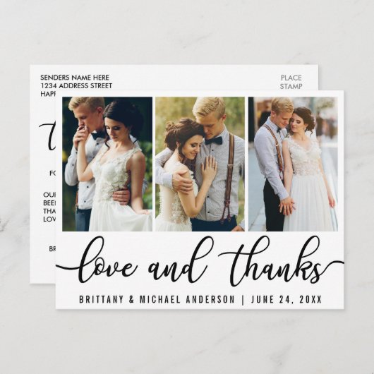 3写真モダンのラヴ感謝していロク ポストカード (正面/裏面)