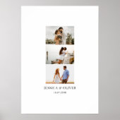 3写真モダンの結婚ゲスト署名 ポスター (正面)