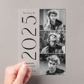 3写真モダンアクリル卒業発表 アクリル招待状 (インサイチュ (ポータブル))