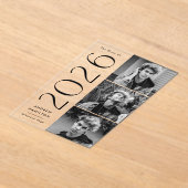 3写真モダンアクリル卒業発表 アクリル招待状 (レイダウン)