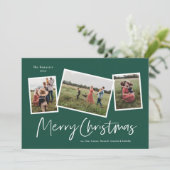 3写真モダンコラージメリークリスマス シーズンカード (スタンド正面)