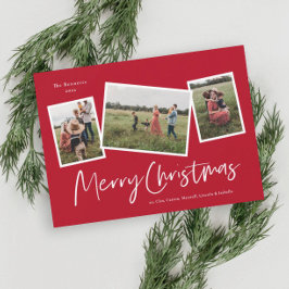 3写真モダンコラージメリークリスマス シーズンカード