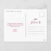 3写真モダンコラージメリークリスマス シーズンポストカード (裏面)