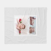 3写真モダンコラージュと文字祖父母 フリースブランケット (正面(横))