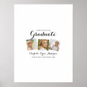 3写真モダンコラージュ卒業ゲスト署名 ポスター (正面)