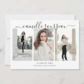 3写真モダンコラージュ卒業招待状 招待状 (正面)