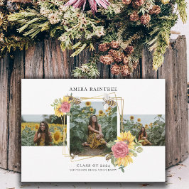 3写真モダンコラージュ卒業招待状 招待状