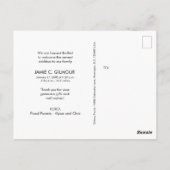 3写真モダンコラージュ男の赤ちゃん誕生 ポストカード (裏面)