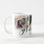 3写真モダンコラージュ黒タイポグラフィ卒業 コーヒーマグカップ (左)