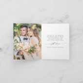 3写真モダンシック書結婚道の折り畳み サンキューカード (内部)