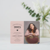 3写真モダンバラ金ゴールドストライプ卒業パーティー 招待状 (スタンド正面)