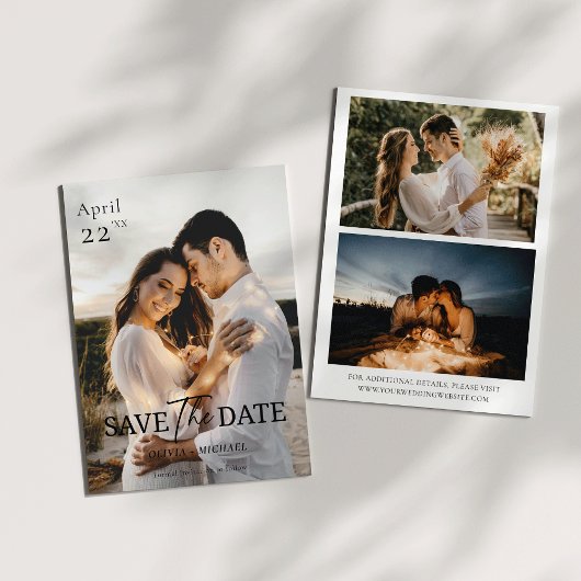 3写真モダンミニマルBoho日付を保存 セーブザデート