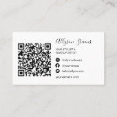 3写真モダンメイクアップアーティストQRコードソーシャルメディア 名刺 (裏面)