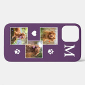 3写真モダンモノグラム紫猫ペットドッグ Case-Mate iPhoneケース (裏面 (横))