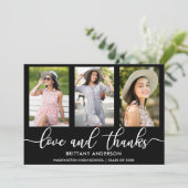 3写真モダン卒業式の愛と感謝してい 案内状 (スタンド正面)