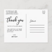 3写真モダン卒業式の愛と感謝していW 案内ポストカード (裏面)