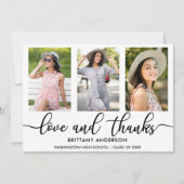 3写真モダン卒業式の愛と感謝していW 案内状 (正面)