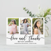 3写真モダン卒業式の愛と感謝していW 案内状 (スタンド正面)