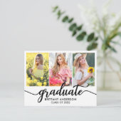 3写真モダン卒業発表 ポストカード (スタンド正面)