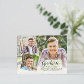 3写真モダン卒業発表 ポストカード (スタンド正面)