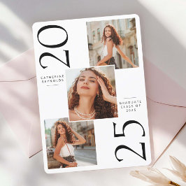 3写真モダン卒業発表 招待状