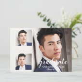 3写真モダン卒業発表 招待状 (スタンド正面)