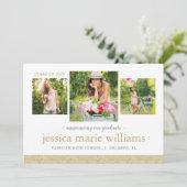 3写真モダン卒業発表 招待状 (スタンド正面)