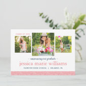 3写真モダン卒業発表 招待状 (スタンド正面)