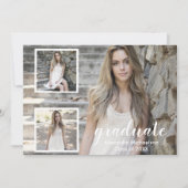 3写真モダン卒業発表 招待状 (正面)