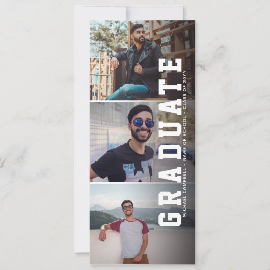 3写真モダン院卒業記念パーティー 招待状 (正面)