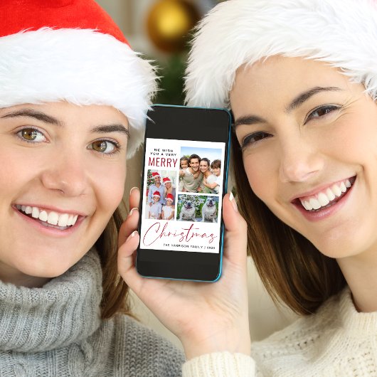 3写真モダン非常に陽気なクリスマス シーズンカード