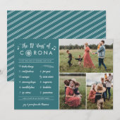 3写真モダン12日おもしろいコロナティール（緑がかった色） シーズンカード (正面/裏面)