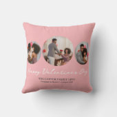 3写真ラウンドコラージュのバレンタインデー家族 クッション (裏面)