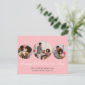 3写真ラウンドコラージュのバレンタインデー家族 シーズンポストカード (スタンド正面)