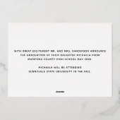 3写真写真コラージュ卒業発表 箔招待状 (裏面)