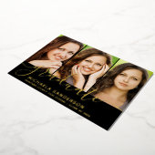 3写真写真コラージュ卒業発表 箔招待状 (回転した状態)